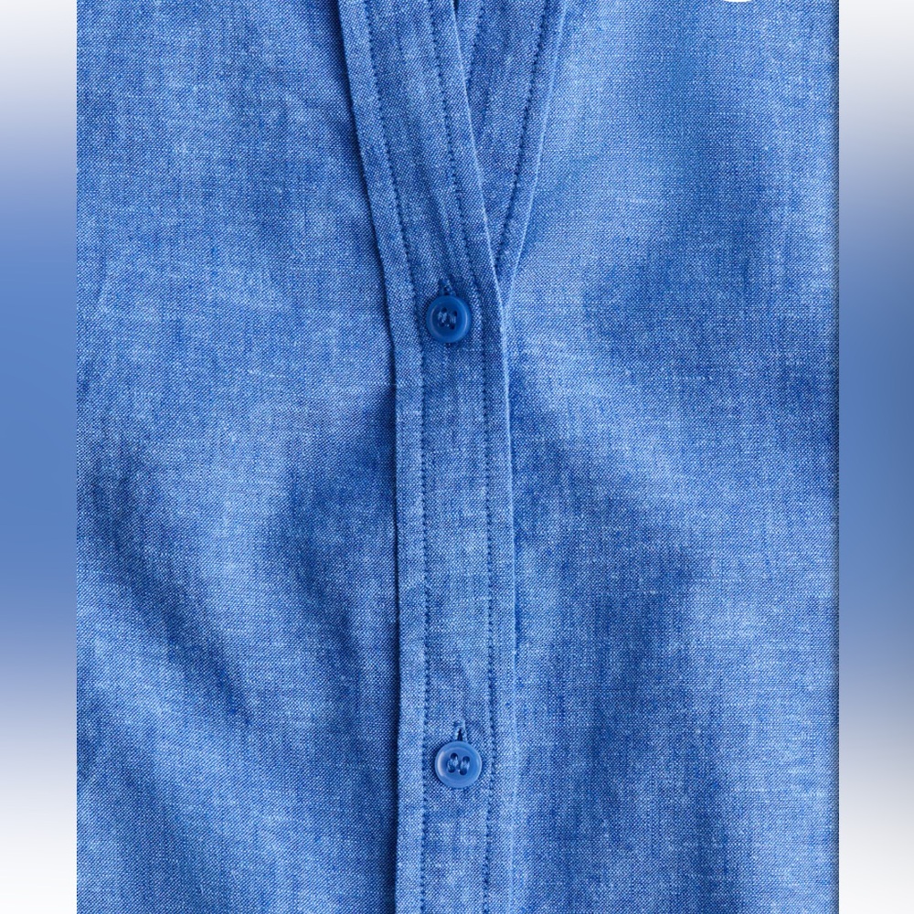 H&M blue button up dress M - Picture 4 of 5